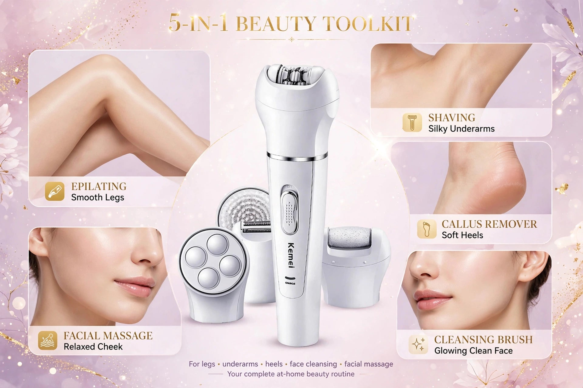 QuantumGlow™ 5-in-1 Rechargeable Beauty Care Kit