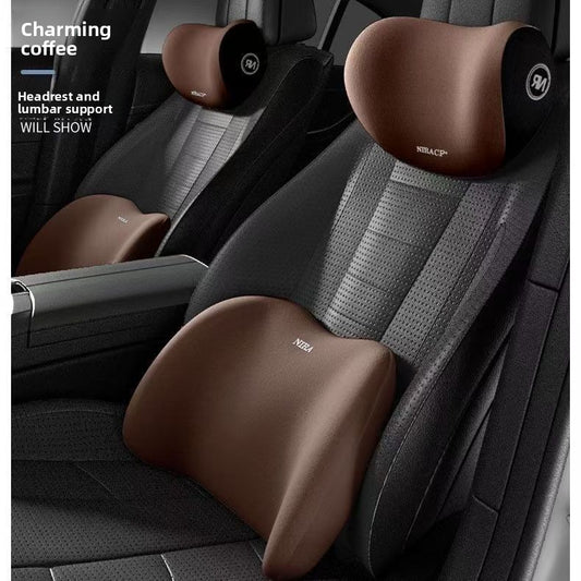Memory Foam Car Headrest and Lumbar Support Pillow Set